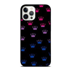 Crown Prints Bisexual Bi Pride Flag Colors Pink Blue Purple iPhone Case